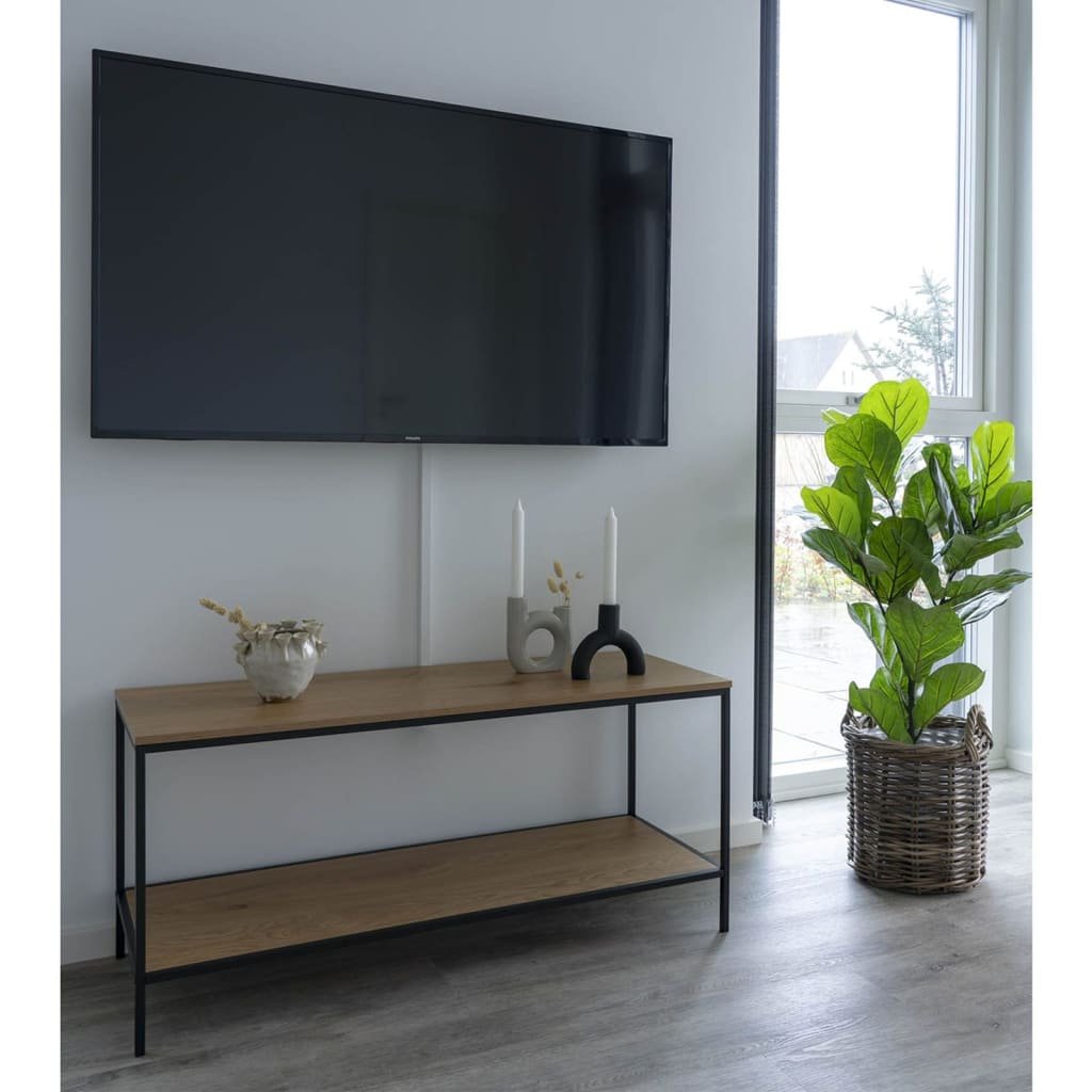 Фото - Підставка / кріплення Vita House Nordic Stolik pod TV Avery z 2 półkami, kolor dębu i czarny 