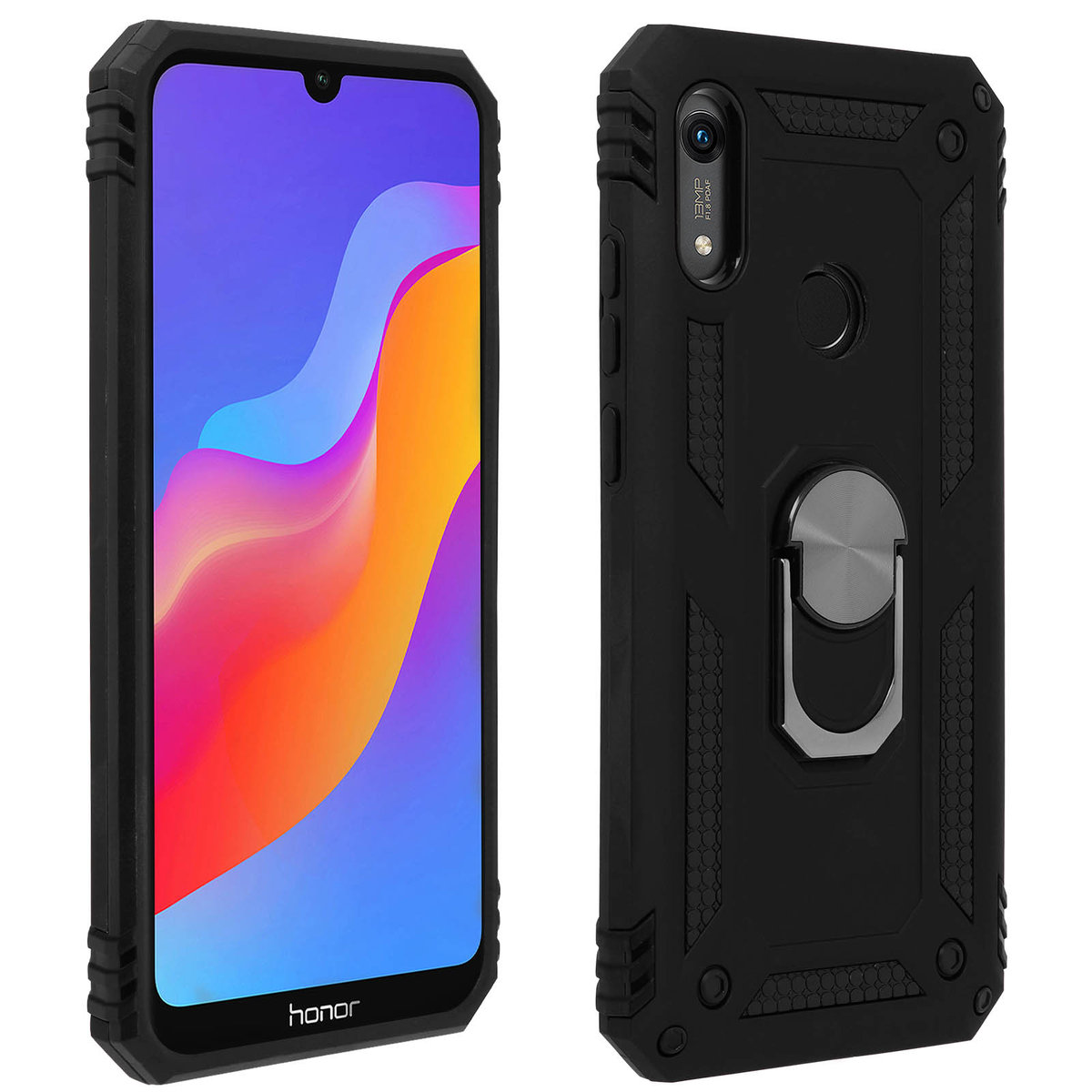 Huawei Y6 2019 Etui Bi Material Sztywny miękki magnetyczny stojak z ...