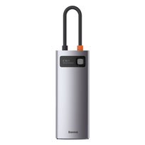 Hub 6w1 Baseus Metal Gleam Series, USB-C do 3x USB 3.0 + HDMI + USB-C PD + Ethernet RJ45 Sonoff