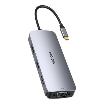HUB 8 w 1 MOKiN USB-C VGA+2xHDMI (srebrny) - Mokin