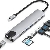 HUB ADAPTER 8W1 USB-C 3.0 SD FT HDMI 4K PD LAN RJ45 USB-C MHL Thunderbolt 3 Inna marka