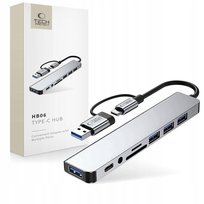 HUB ADAPTER ROZGAŁĘZIACZ ROZDZIELACZ USB-A 3.0 - USB-C TYPE-C CZYTNIK AUDIO Inna marka