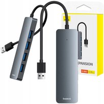 Hub Baseus 4 w 1 UltraJoy Lite B0005280B811-00 USB-A 3.0 Szary Baseus