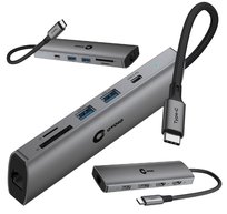 HUB do Laptopa HIRO USB-C 2xHDMI 4K DisplayPort LAN Ethernet Dual Monitor