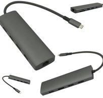 HUB do Laptopów MSI USB-C z Ładowaniem PD Czytnik SD MicroSD Multiport