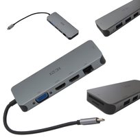 HUB STACJA DOKUJĄCA NA 2 MONITORY DO 2 MONITÓW PC KOMPUTERA LAPTOPA USB-C