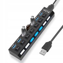 HUB USB 7 PORTÓW ROZDZIELACZ ROZGAŁĘŹNIK USB WYŁĄCZNIK PODŚWIETLANIE SWITCH Blow