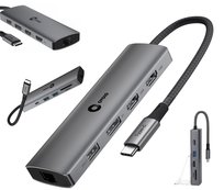 HUB USB-C 100W do Huawei Więcej Portów i Ładowanie Jednym Kablem 2 monitory