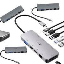 HUB USB-C 2x HDMI PD STACJA DOKUJĄCA DO LAPTOPA HUAWEI PODWÓJNY MONITOR