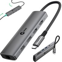 HUB USB-C 2xHDMI 4K DisplayPort LAN do Laptopa Hyperbook Dual Monitor