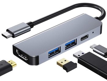 HUB USB-C ADAPTER HDMI 4k 2x USB 3.0 Power Delivery PD - Tradebit