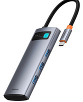 Hub USB-C Baseus Metal Gleam 7w1 HDMI 4K 60Hz / 3x USB 3.0 / USB-C PD / SD / microSD ' szary Baseus