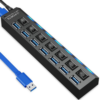 HUB USB ROZDZIELACZ 7 PORTÓW ROZGAŁĘŹNIK USB 3.0 - Retoo