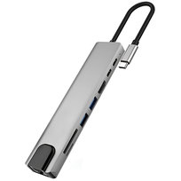 Hub USB USB-C HDMI rozdzielacz SD przejściówka RJ45 do MACBOOK 8w1 kabel