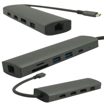 HUB z Ładowaniem PD Czytnik SD MicroSD do Laptopów Huawei multiport USB-C - Inny producent