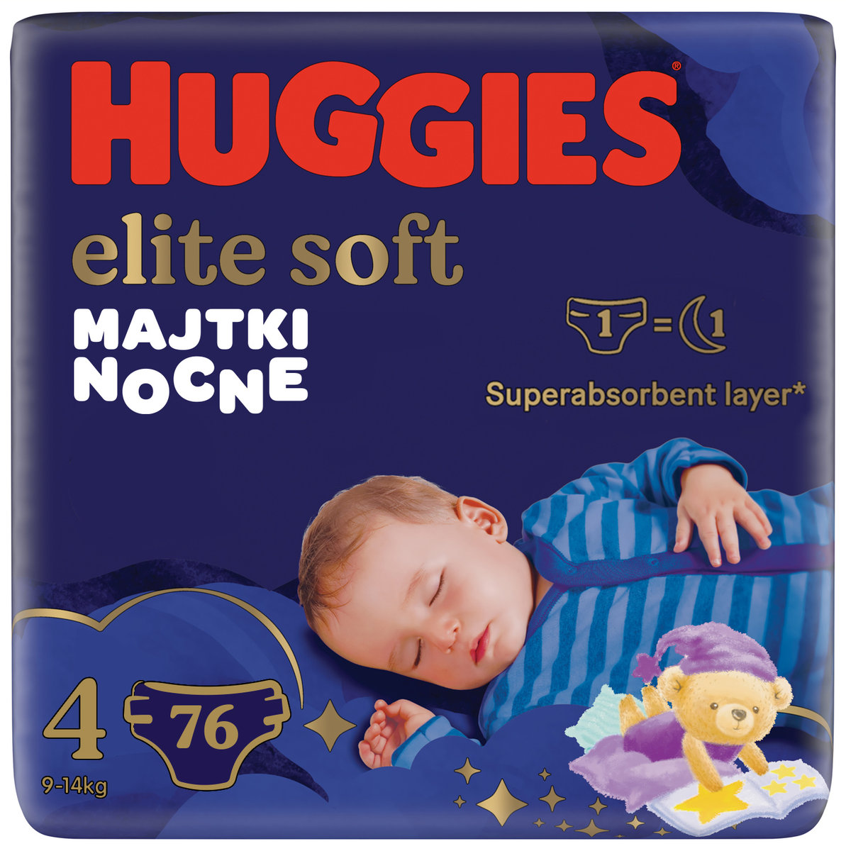Huggies Elite Soft Night Pants 4 (9-14Kg) 4X19 Szt - Huggies | Sklep ...