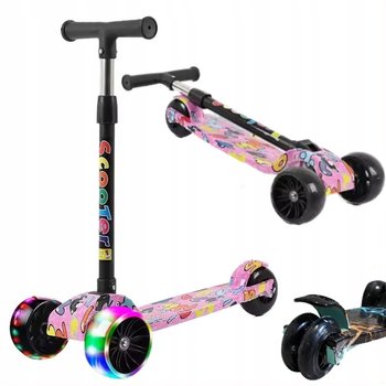 HULAJNOGA BALANSOWA TRZYKOŁOWA KOŁA LED GRAFITTI 50kg składana Wzmacniana - LEOPARD