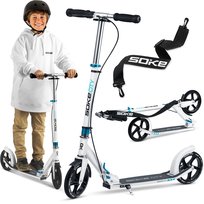 Hulajnoga składana miejska uchwyt hamulec ręczny Soke City, biały