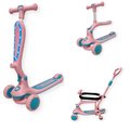 Hulajnoga trójkołowa balans Różowa jeździk LED 3w1 prowadzenie 360 stopni - Blue Ride