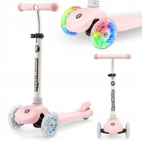 Hulajnoga trójkołowa balansowa TRINGO 3-8 lat - różowa + świecące koła LED