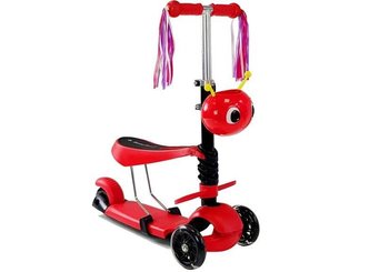 Hulajnoga Trójkołowa z Siodełkiem 8086 Czerwona - Lean Toys