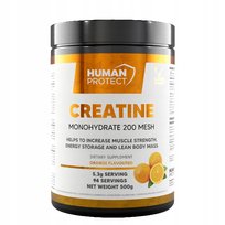 Human Protect CREATINE MONOHYDRATE 500g Kreatyna Monohydrat Pomarańcza