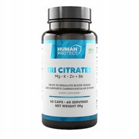 Human Protect TRI CITRATES 60KAPS. CYTRYNIAN POTAS MAGNEZ CYNK WYDOLNOŚĆ