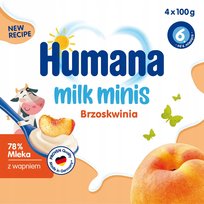 HUMANA DESEREK MLECZNY, BRZOSKWINIOWY 4X100G
