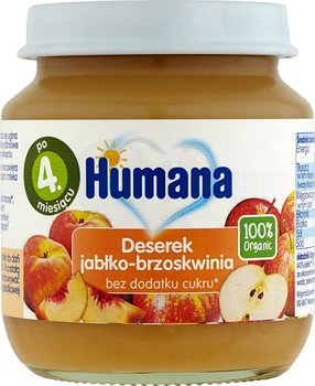 Humana, Organic, jabłuszko z brzoskwiniami, 125 g - Humana