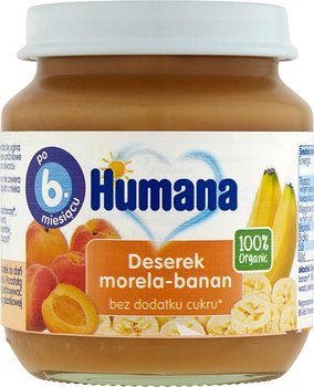 Humana, Organic, przetarta morela z bananem, 125 g - Humana