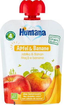 Humana, Organic, przetarte jabłuszko z bananami, 90 g - Humana