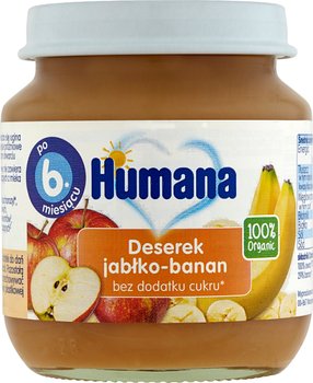 Humana, Organic, przetarte jabłuszko z bananem, 125 g - Humana