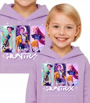 HUNTRIX K-POP DEMON HUNTERS BLUZA Z KAPTUREM CIEPŁA 140 fioletowa lawendowa JHK
