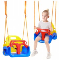 Huśtawka 3w1 Kubełkowa z Oparciem Ogrodowa dla Dzieci Regulowana Bujak