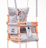 Huśtawka 3w1dla dzieci Usztywniona Domowa /Jednorożec+pas bezp. CE Lovegifts