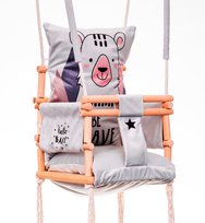 Huśtawka 3w1dla dzieci Usztywniona Domowa /Miś +pas bezp. CE Lovegifts