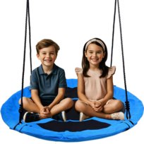 Huśtawka bocianie gniazdo FUNFIT GARDEN, niebiesko-czarna, 110 cm