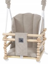 Huśtawka Dla Dzieci Do Domu Ogrodu Pokoju Drewniane Mocne Siedzieko Velvet