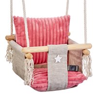 Huśtawka Dla Dzieci Domowa Kubełkowa Róż Minky +Pas Bezp. Ce Lovegifts