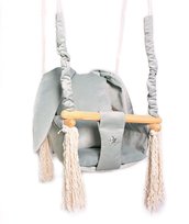 Huśtawka dla dzieci Królik kubełkowa domowa +pas bezp. /szara  CE