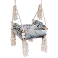 Huśtawka dla dzieci Ławka pikowana 3-7 lat Usztywniona Domowa /Szara CE