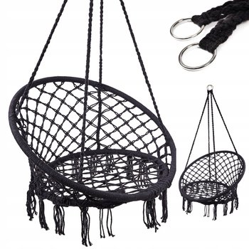 Huśtawka fotel bocianie gniazdo z oparciem 120kg Czarna - ikonka