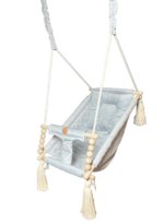 Huśtawka Leżaczek - Velvet Srebrna