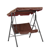 Huśtawka Ogrodowa 3 osobowa Wolnostojąca Na Taras Bujana Z Daszkiem Brązowa