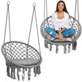 Huśtawka ogrodowa Boho bocianie gniazdo, fotel wiszący, szary, z poduszką, Sofotel  - GLOBAL INCOME