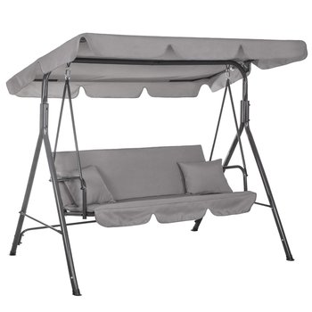 Huśtawka ogrodowa metalowa, 3-osobowa szara Luna, Springos - Springos
