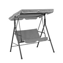 Huśtawka Ogrodowa Wolnostojąca 3 Osobowa Ławka Bujana Daszek Na Ogród Szara