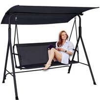 Huśtawka Ogrodowa Wolnostojąca 3-Osobowa Ławka Bujana Regulowany Daszek Xxl