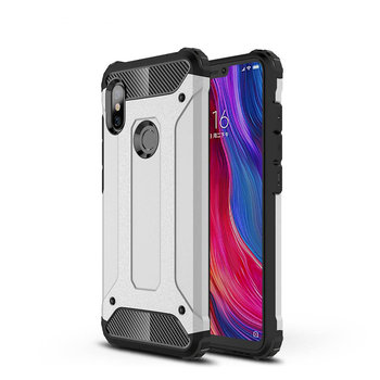 Hybrid Armor pancerne hybrydowe etui pokrowiec Xiaomi Redmi Note 6 Pro srebrny - Hurtel