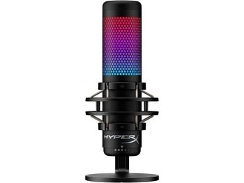 HyperX QuadCast S – mikrofon pojemnościowy USB RGB do komputerów PC, PS4 i Mac, uchwyt antywibracyjny, filtr pop, gry, przesyłanie strumieniowe, podcasty, Twitch, YouTube, Discord, czarny - HyperX